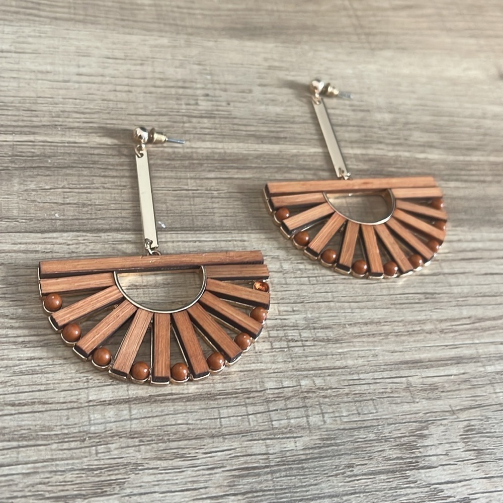 Wooden Large Boho Earring Set - Picture 4 of 6